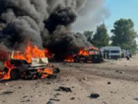 Ukraine aims drone blitz at Moscow while Russian missiles kill 10 in Ukrainian village