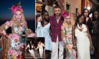 Madonna poses for rare snap with her children to mark her 68th birthday in Greece... as Rocco Ritchie and Lourdes Leon steal the spotlight