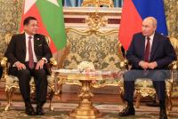 Myanmar President Meets Russian President in Moscow