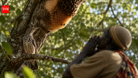 African honeyguide birds recognise local calls from honey hunters to help find hidden bee nests