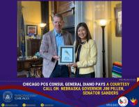Chicago PCG Consul General Diano pays a courtesy call on Nebraska governor Jim Pillen, Senator Sanders