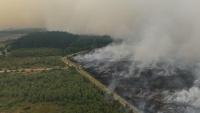 Seven Helicopters and Two Swedish Planes Battle Raging Wildfire in High Fens, Belgium