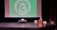 Northwest Missouri State President Lance Tatum presents his fourth state of the university address
