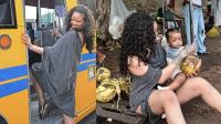 Barbados – Rihanna Takes Her Children On A Local Bus Tour