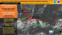 Tropical Storm Watch now in effect for Saipan and Tinian, could intensify into typhoon Friday morning