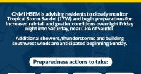 Tropical Storm Condition III declared for Saipan & Tinian