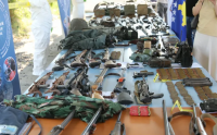 Kosovo Police display seized weapons, Sveçla: Serbia wants the North to...