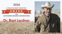 Dr. Bart Lardner honoured with national beef industry research award