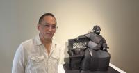 Cardboard sculptures tell Wisconsin artist's family story