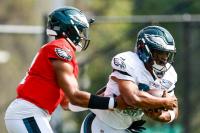 Saquon Barkley and Jordan Mailata want more rushing, less fighting. Both think the Eagles run game can be great.