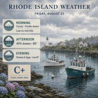 Rhode Island Weather for August 21, 2026