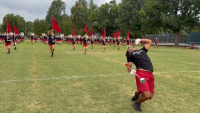 University of Oklahoma's Pride of Oklahoma band prepares for gameday in triple-digit heat