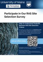 UMaine researchers launch survey to identify ideal sites for RAS development