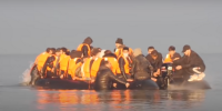 Tourists flee Spanish beach as 60 migrants jump from speedboat and swim for shore