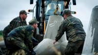 German army helps Poland construct a defensive barrier against Russia
