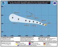 Tropical Depression Two-C becomes Tropical Storm Moke, continues toward Hawaii