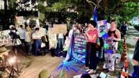 Japanese activists demand the revocation of U.S. sanctions imposed on ICC President Akane