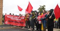 Police in Bradford amid protest claiming Yorkshire Water is 'ripping off residents'