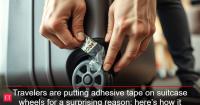 Travelers are putting adhesive tape on suitcase wheels for a surprising reason; here’s how it keeps them clean