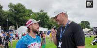 Indy Car fan from the United Kingdom shows love to America prior to Freedom 250 Grand Prix in Washington DC