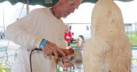 Friends turn chainsaw art into Dodge County Fair entertainment, auction pieces