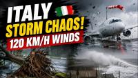 Italy STORM Shocking Footages | Strong Winds Move AIRCRAFT & Uproot Trees | World News