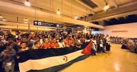 Return of children from “Vacaciones en Paz” programme after their summer holiday in Italy