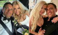Former glamour model Alicia Douvall, 47, reveals she was celibate for 10 years before being 'swept away' by new husband David Anstiss