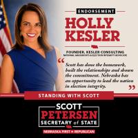 National Grassroots Election Integrity Leader Holly Kesler Endorses Scott Petersen for Nebraska Secretary of State