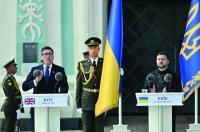 UK PM dismisses Russian threats as allies gather in Kyiv