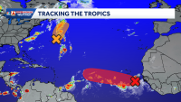 Watching two Atlantic disturbances closely this week for tropical development