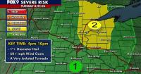Minnesota weather: More humid Tuesday with isolated late day strong storms