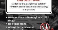 Hawaii issues a bad batch warning over fentanyl-laced cocaine
