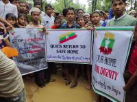 Myanmar Rohingya refugees protest dire conditions in Bangladesh camps 