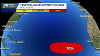 One Atlantic system remains on track for potential development near Cabo Verde