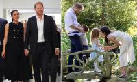 Harry and Meghan land in Britain: Sussexes arrive with Archie and Lilibet on private jet as children prepare to start at UK school next week