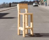 martin labbé builds pine chair without a single screw in stockholm