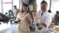 European influencer tries hand at sushi making in Yamagata tourism campaign