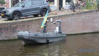 Dutch volunteers demonstrate water drone in Amsterdam that will be delivered to Ukraine