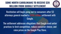 Some North Carolinians to Receive Payments as Part of $700 Million Settlement in Google Play Store Antitrust Lawsuit