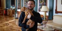 Ukraine's president coos over a puppy, starting a new volley in his war of visuals against Russia