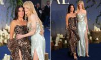 Nicole Kidman dazzles in a silver sequin gown as she joins leopard-print clad Sandra Bullock at the star-studded Practical Magic 2 premiere
