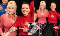 The Wiggles star reveals her massive Dolly Parton tattoo and details meeting with the 'warm, kind and wonderful' country music legend a year before her death at age 80