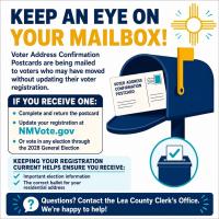 Check Your Mailbox: Voter Address Confirmation-Revise su Buzón: Confirmación de Domicilio Electoral