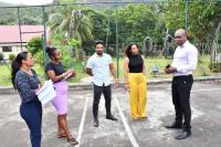 Sports Minister Kalsey Belle visits sports facilities in districts – West region