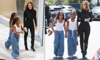 Kanye West's wife Bianca Censori makes rare move of covering up as she bonds with his daughter Chicago and niece Dream in LA