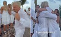 Richard Branson dances on the beach with his grandchildren as he shares 'special family moment' from his late wife Joan's celebration of life service on Necker Island