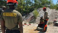 HMS Trent crew sharpens chainsaw skills during Turks and Caicos Islands disaster training