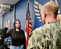 Navy Nurse Commissions Two New Nurses in One Day