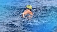 Filipino female open water swimmer completes Leyte to Bohol crossing